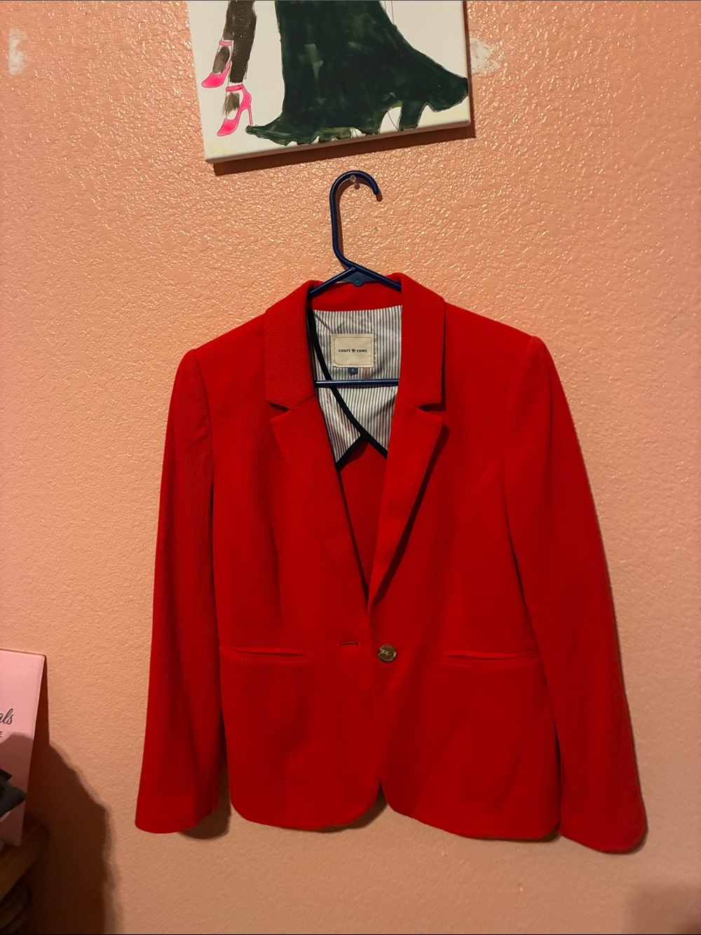 COURT & ROWE Bright Red Single-Button Blazer - Picture 3 of 10